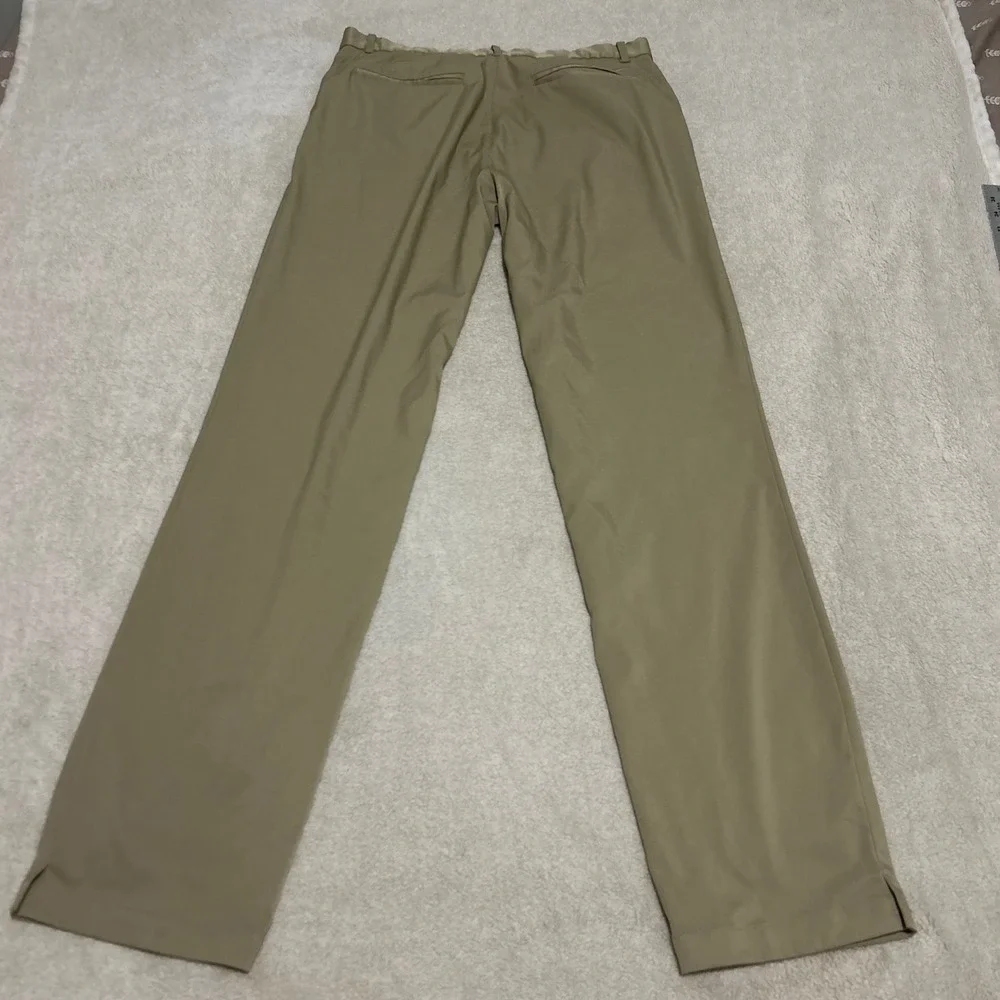 Nike Performance Golf Pants Mens 34 32 Khaki‎ Flat Front Straight Leg Athletic